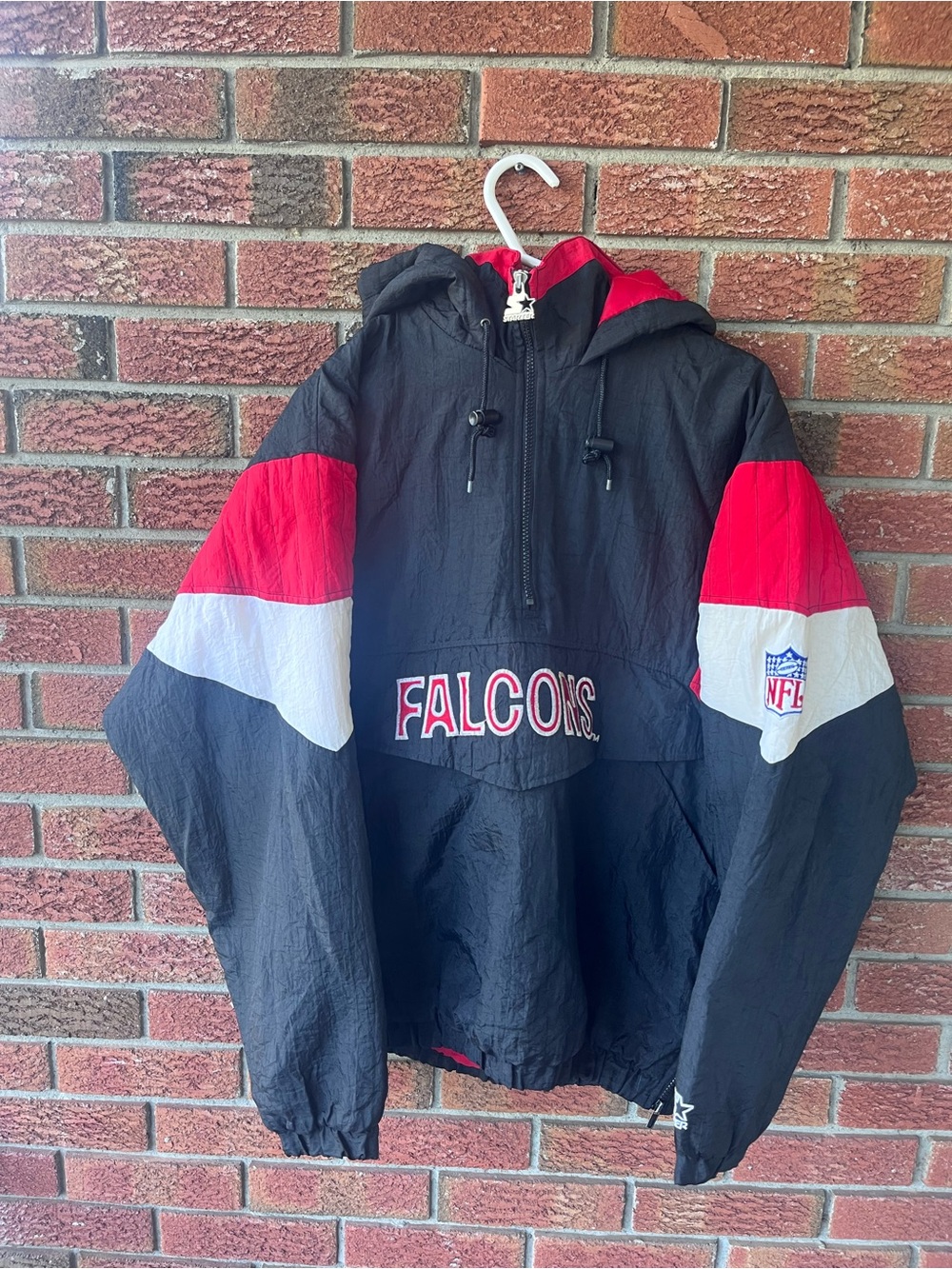 VTG NFL Atlanta Falcons Starter Hooded Pullover Jacket Sz men’s large